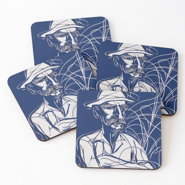 Item preview, Costa Rican man, portrait - Blue Abstract Art designed and sold by shadow-bloom.