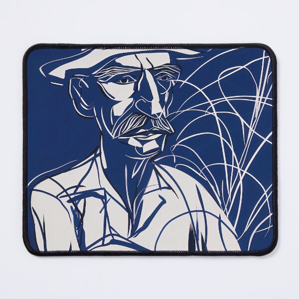 Item preview, Costa Rican man, portrait - Blue Abstract Art designed and sold by shadow-bloom.