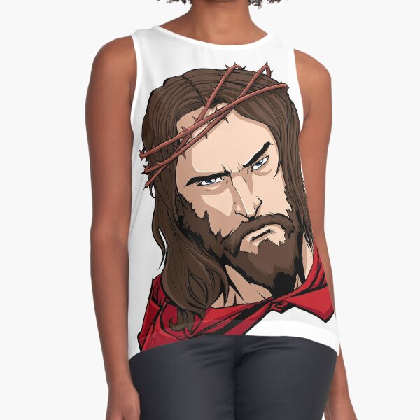 Jesus Superhero Portrait Sleeveless Top