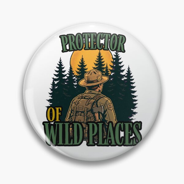 Item preview, Protector of Wild Places - Vintage Male Park Ranger Forest Sunset designed and sold by Neurospicy Trolls.