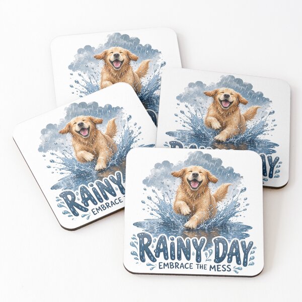 Item preview, Golden Retriever Rainy Day designed and sold by zoughlal.