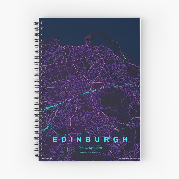 Item preview, Edinburgh Neon Street Map Poster, Purple Blue City Map Wall Art designed and sold by LASTIQUE-dd.