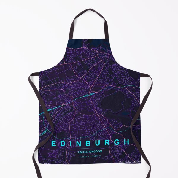 Item preview, Edinburgh Neon Street Map Poster, Purple Blue City Map Wall Art designed and sold by LASTIQUE-dd.