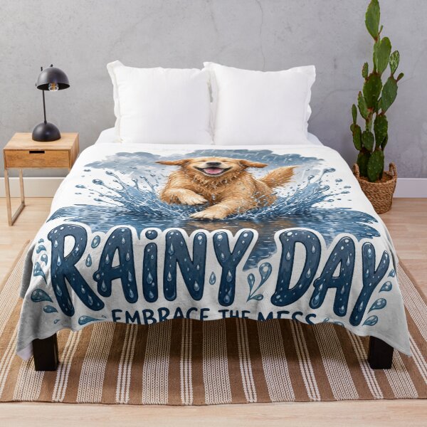 Item preview, Golden Retriever Rainy Day designed and sold by zoughlal.