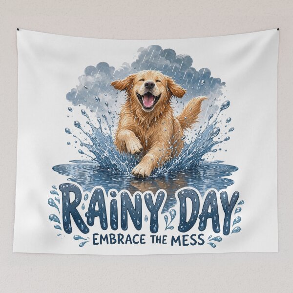 Item preview, Golden Retriever Rainy Day designed and sold by zoughlal.