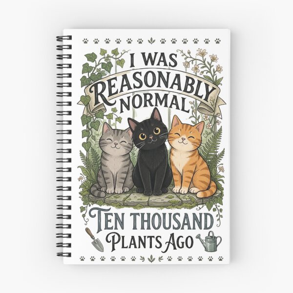 Item preview, Funny Cat and Plant Lover Cottagecore Garden Illustration designed and sold by Samasem365.