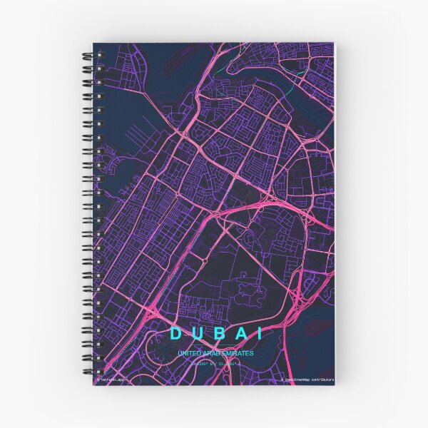 Item preview, Dubai Neon Street Map Poster, Purple Blue City Map Wall Art designed and sold by LASTIQUE-dd.