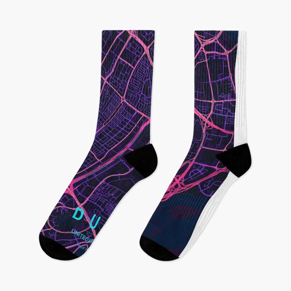 Item preview, Dubai Neon Street Map Poster, Purple Blue City Map Wall Art designed and sold by LASTIQUE-dd.