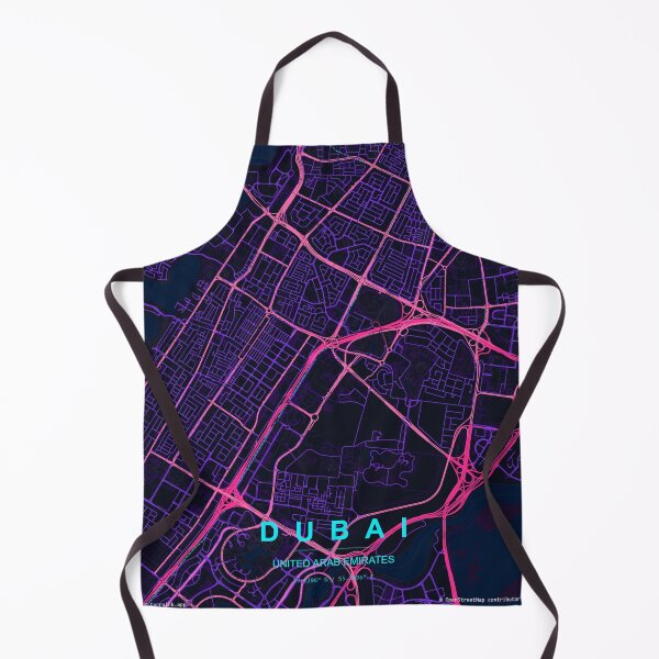 Item preview, Dubai Neon Street Map Poster, Purple Blue City Map Wall Art designed and sold by LASTIQUE-dd.