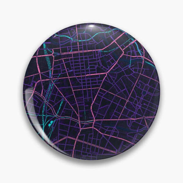 Item preview, Berlin Neon Street Map Poster, Purple Blue City Map Wall Art designed and sold by LASTIQUE-dd.