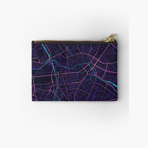 Item preview, Berlin Neon Street Map Poster, Purple Blue City Map Wall Art designed and sold by LASTIQUE-dd.