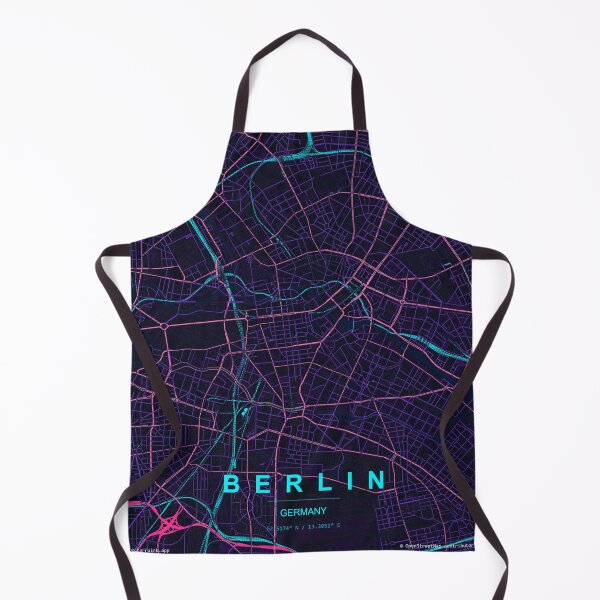 Item preview, Berlin Neon Street Map Poster, Purple Blue City Map Wall Art designed and sold by LASTIQUE-dd.