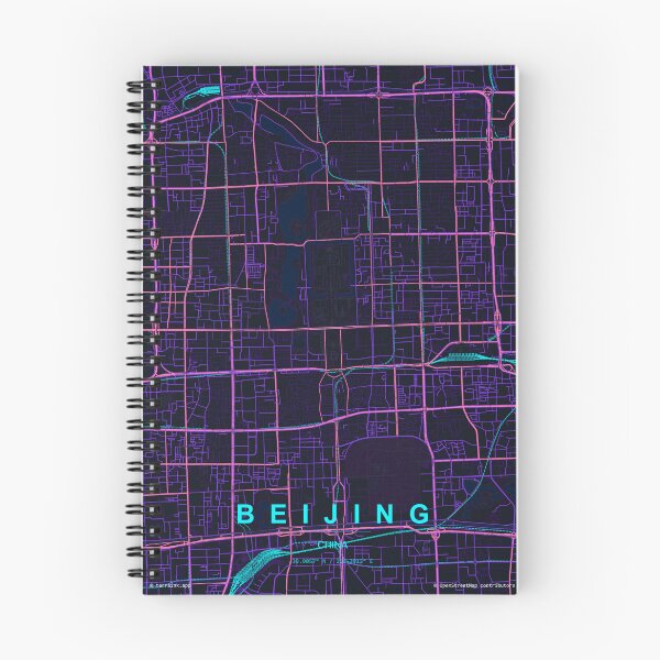Item preview, Beijing Neon Street Map Poster, Purple Blue City Map Wall Art designed and sold by LASTIQUE-dd.