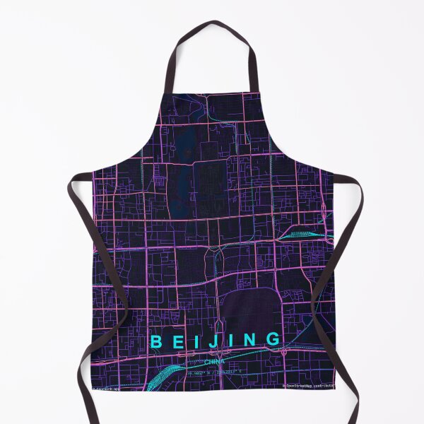 Item preview, Beijing Neon Street Map Poster, Purple Blue City Map Wall Art designed and sold by LASTIQUE-dd.