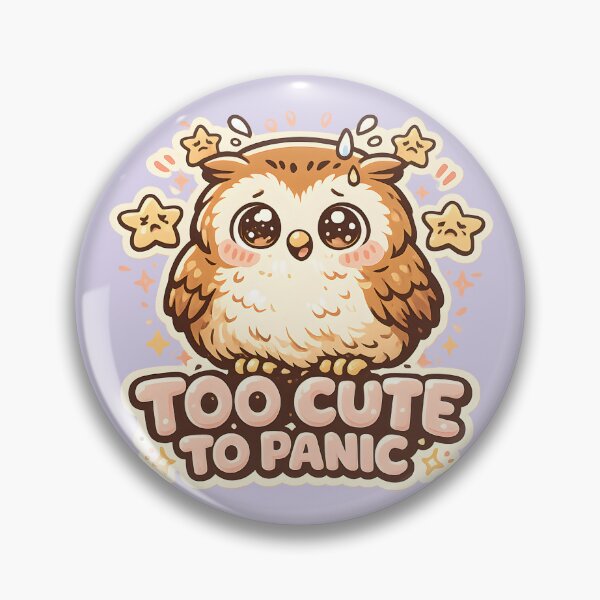 Item preview, Too Cute to Panic Cute Anxious Owl Sticker  Kawaii Baby Owl Funny Anxiety Design designed and sold by  Artistry in Motion by MADsrecreation.