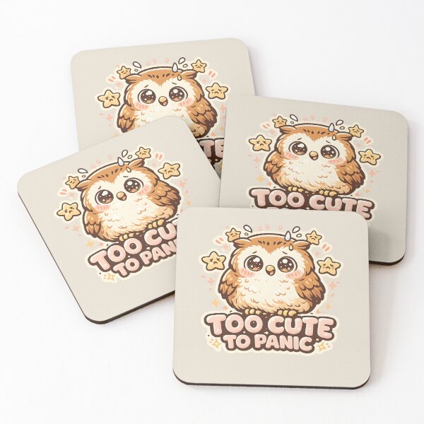 Item preview, Too Cute to Panic Cute Anxious Owl Sticker  Kawaii Baby Owl Funny Anxiety Design designed and sold by  Artistry in Motion by MADsrecreation.