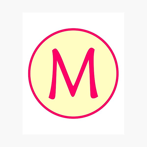 Item preview, Pink Alphabet Letter M Circle designed and sold by Jeallan Designs.