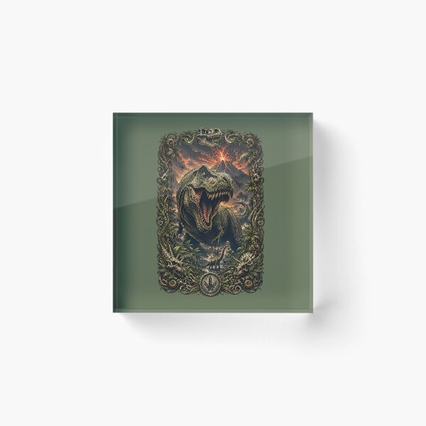 Item preview, Giant Tyrannosaurus Rex Jurassic Volcano Vintage Poster Art designed and sold by BorgSpareParts.