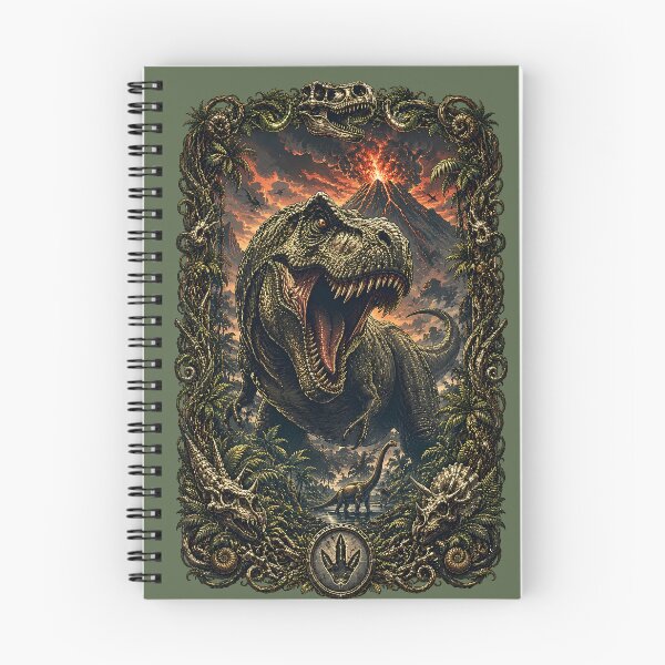 Item preview, Giant Tyrannosaurus Rex Jurassic Volcano Vintage Poster Art designed and sold by BorgSpareParts.
