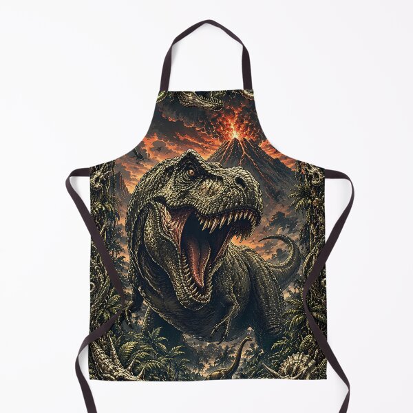Item preview, Giant Tyrannosaurus Rex Jurassic Volcano Vintage Poster Art designed and sold by BorgSpareParts.