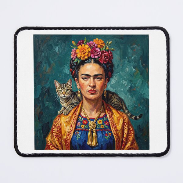 Item preview, Frida Kahlo Portrait With Cat designed and sold by TeeARTHY.