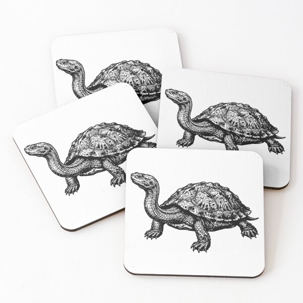 Item preview, Vintage Woodcut Snake-necked Turtle Illustration designed and sold by DuckOddity.
