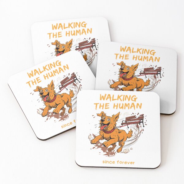 Item preview, Walking The Human Since Forever Funny Dog Comic Ironic on White designed and sold by The Fine Print by BassAddict.