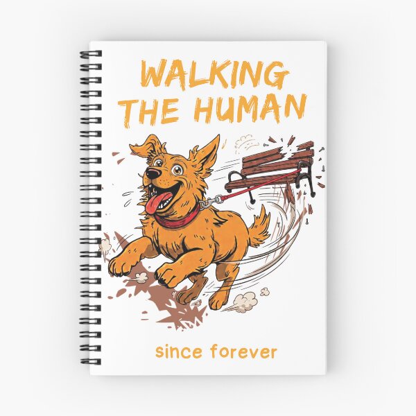 Item preview, Walking The Human Since Forever Funny Dog Comic Ironic on White designed and sold by BassAddict.