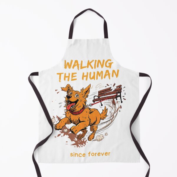 Item preview, Walking The Human Since Forever Funny Dog Comic Ironic on White designed and sold by The Fine Print by BassAddict.
