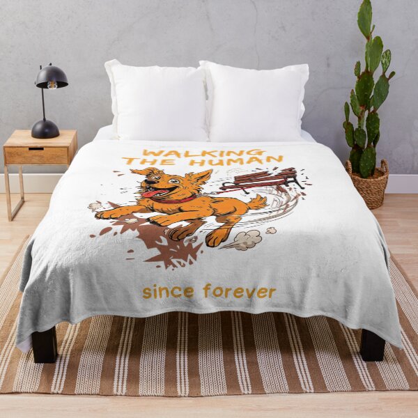 Item preview, Walking The Human Since Forever Funny Dog Comic Ironic on White designed and sold by BassAddict.