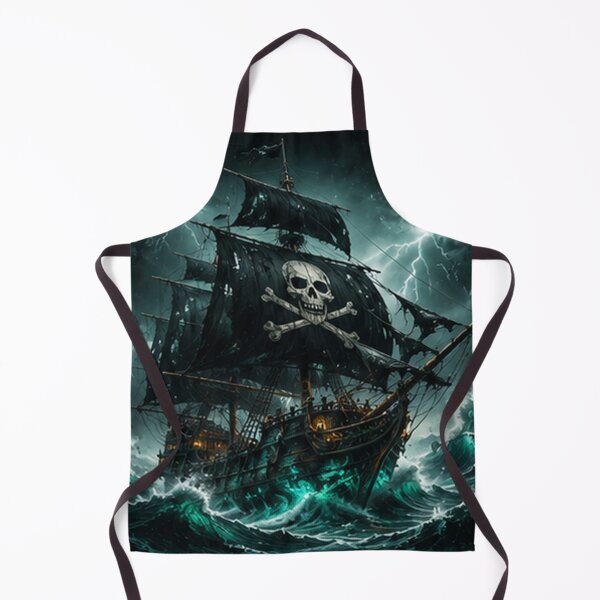 Item preview, Ghostly Pirate Ship Sailing Through Stormy Sea designed and sold by HollowOakPrints.