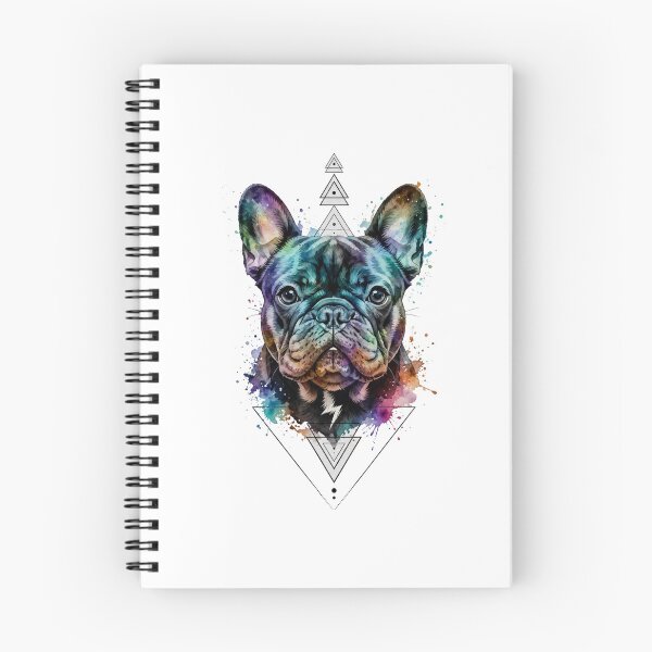 Item preview, Watercolor French Bulldog Portrait – Colorful Geometric Frenchie Dog Art designed and sold by shallia.