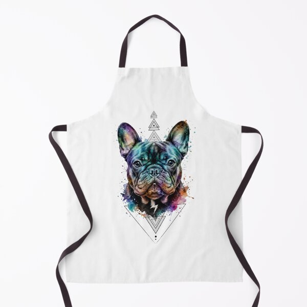 Item preview, Watercolor French Bulldog Portrait – Colorful Geometric Frenchie Dog Art designed and sold by shallia.