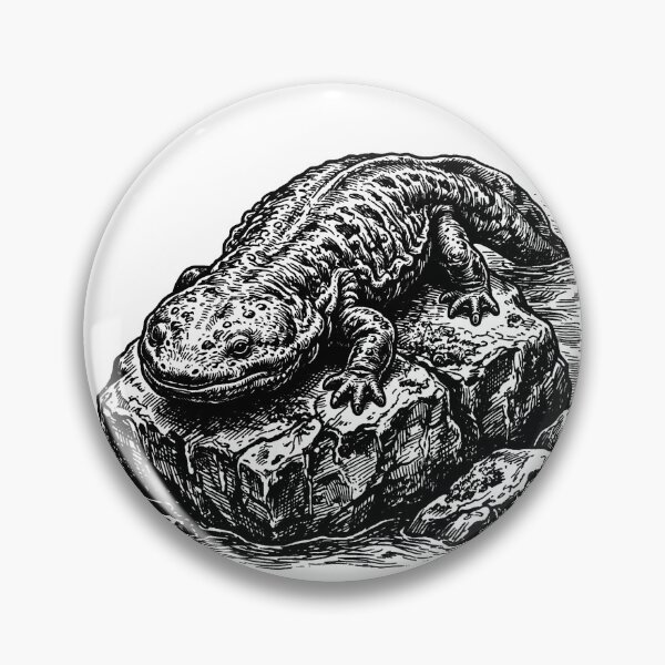 Item preview, Vintage Woodcut Giant Salamander Illustration designed and sold by DuckOddity.