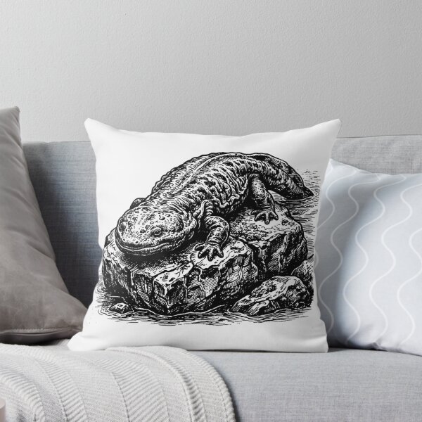 Item preview, Vintage Woodcut Giant Salamander Illustration designed and sold by DuckOddity.