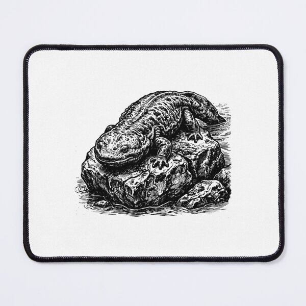 Item preview, Vintage Woodcut Giant Salamander Illustration designed and sold by DuckOddity.