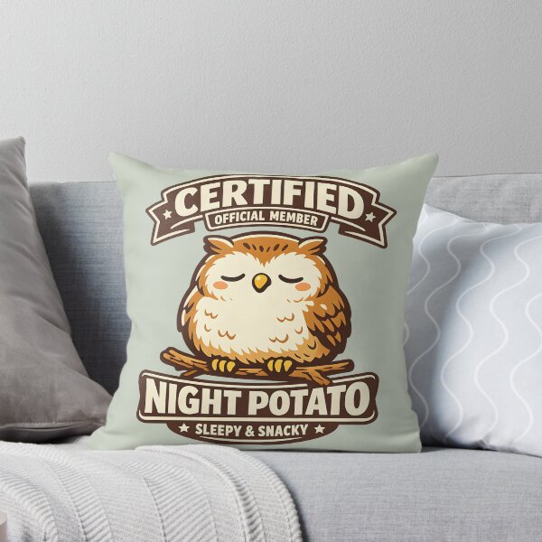 Item preview, Certified Night Potato Cute Sleepy Owl Sticker | Funny Chubby Owl Retro Badge Design designed and sold by  Artistry in Motion by MADsrecreation.