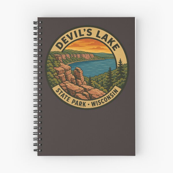 Item preview, Devil’s Lake State Park Wisconsin Vintage Scenic Travel Badge designed and sold by American Travels.