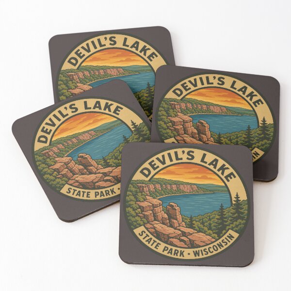 Item preview, Devil’s Lake State Park Wisconsin Vintage Scenic Travel Badge designed and sold by American Travels.