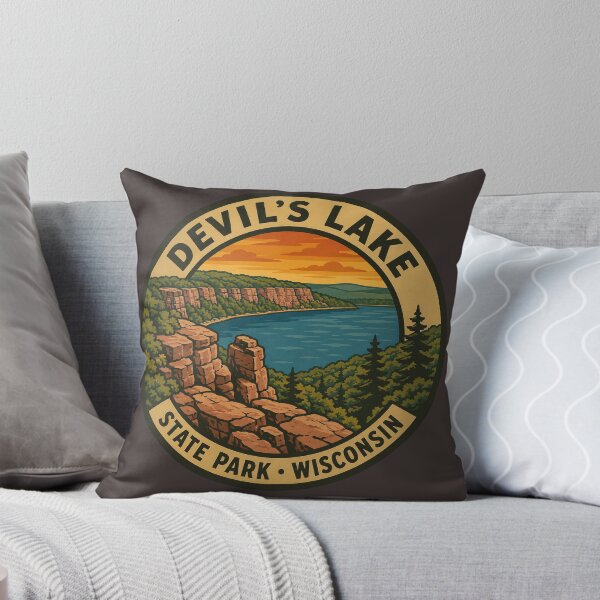 Item preview, Devil’s Lake State Park Wisconsin Vintage Scenic Travel Badge designed and sold by American Travels.