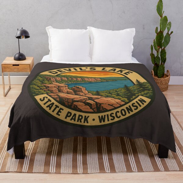 Item preview, Devil’s Lake State Park Wisconsin Vintage Scenic Travel Badge designed and sold by American Travels.