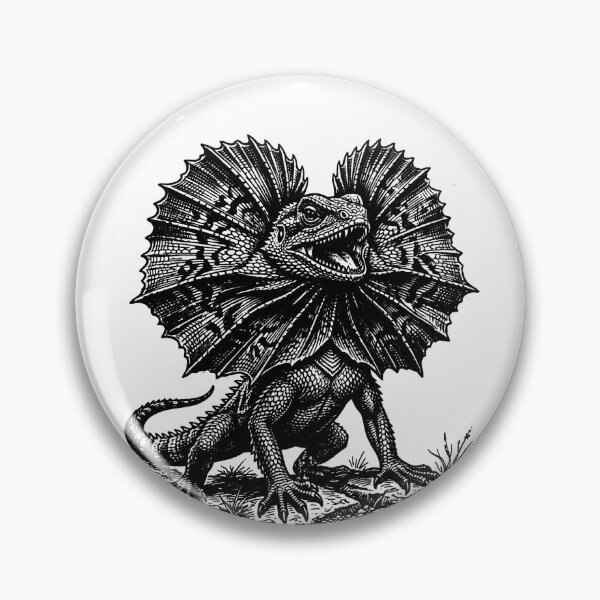 Item preview, Vintage Woodcut Frilled Lizard Illustration designed and sold by DuckOddity.