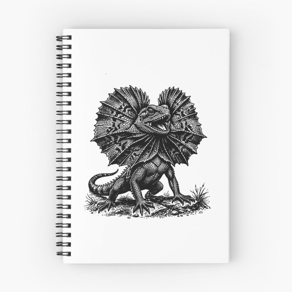 Item preview, Vintage Woodcut Frilled Lizard Illustration designed and sold by DuckOddity.