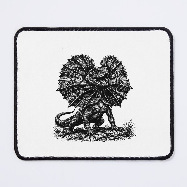 Item preview, Vintage Woodcut Frilled Lizard Illustration designed and sold by DuckOddity.