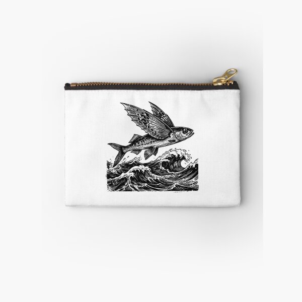 Item preview, Vintage Woodcut Flying Fish Illustration designed and sold by DuckOddity.
