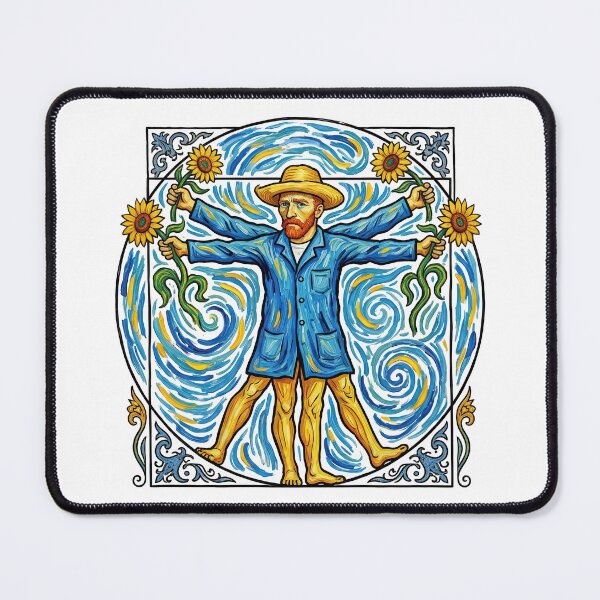 Item preview, Van Gogh Vitruvian Man Starry Night Sunflower Art designed and sold by TeeARTHY.
