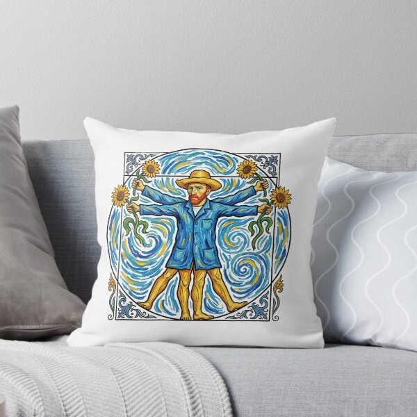 Item preview, Van Gogh Vitruvian Man Starry Night Sunflower Art designed and sold by TeeARTHY.