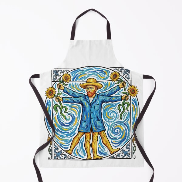 Item preview, Van Gogh Vitruvian Man Starry Night Sunflower Art designed and sold by TeeARTHY.
