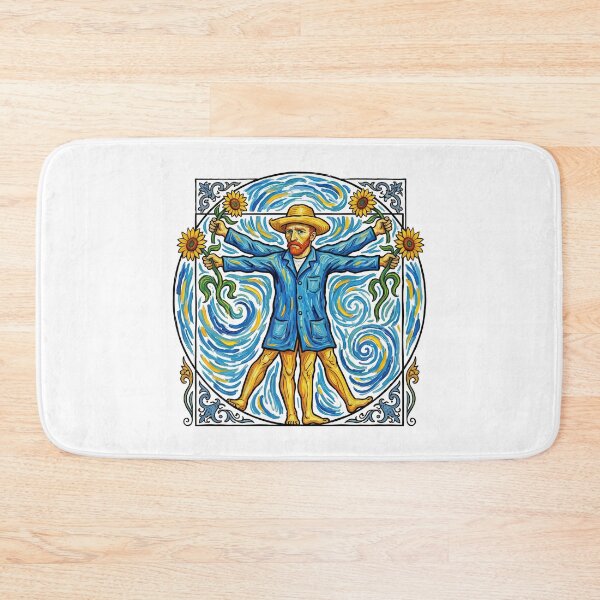 Item preview, Van Gogh Vitruvian Man Starry Night Sunflower Art designed and sold by TeeARTHY.