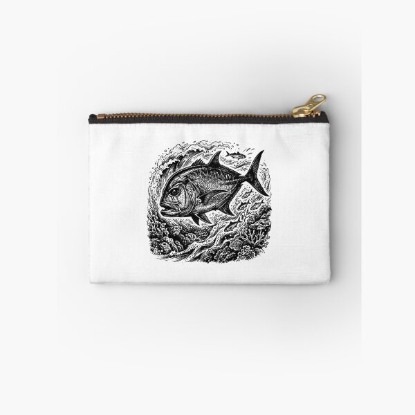 Item preview, Vintage Woodcut Giant Trevally Illustration designed and sold by DuckOddity.